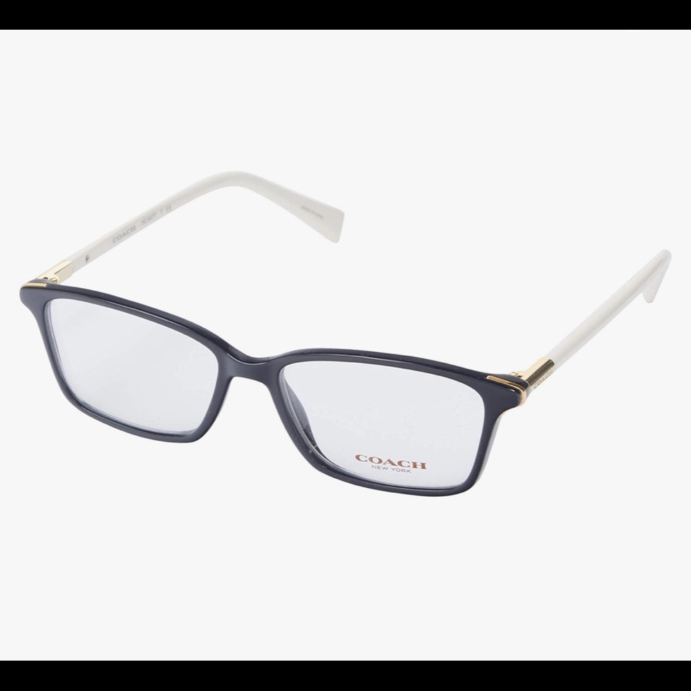 Coach Eye Glass Frames Black/Ivory gold accent